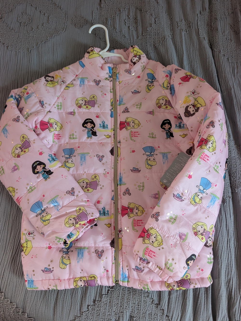 Disney Pink Character Puffer Jacket for Kids